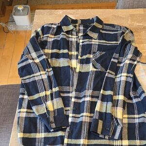 Alpine Design Navy and Yellow Plaid Shirt